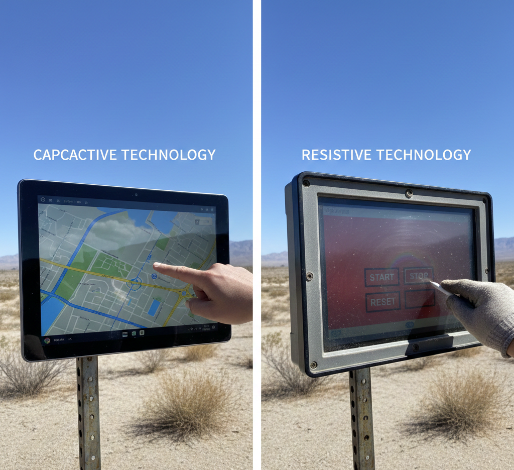 Capacitive vs. Resistive Technology in Sunlight Readable Touch Screens